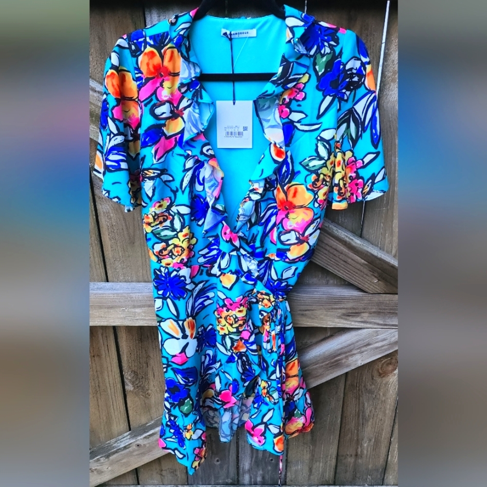 Ruffle Floral Dress by [Glamorous] - Multicolored